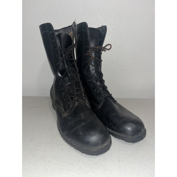 Vintage 1978 RO Search Military Issue Combat Jungle Boots Men 13.5 N Black New - Picture 1 of 11